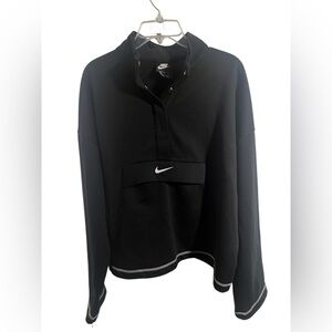 Nike Sportswear Black Womens Swoosh Quarter-Zip Sweatshirt - Size L